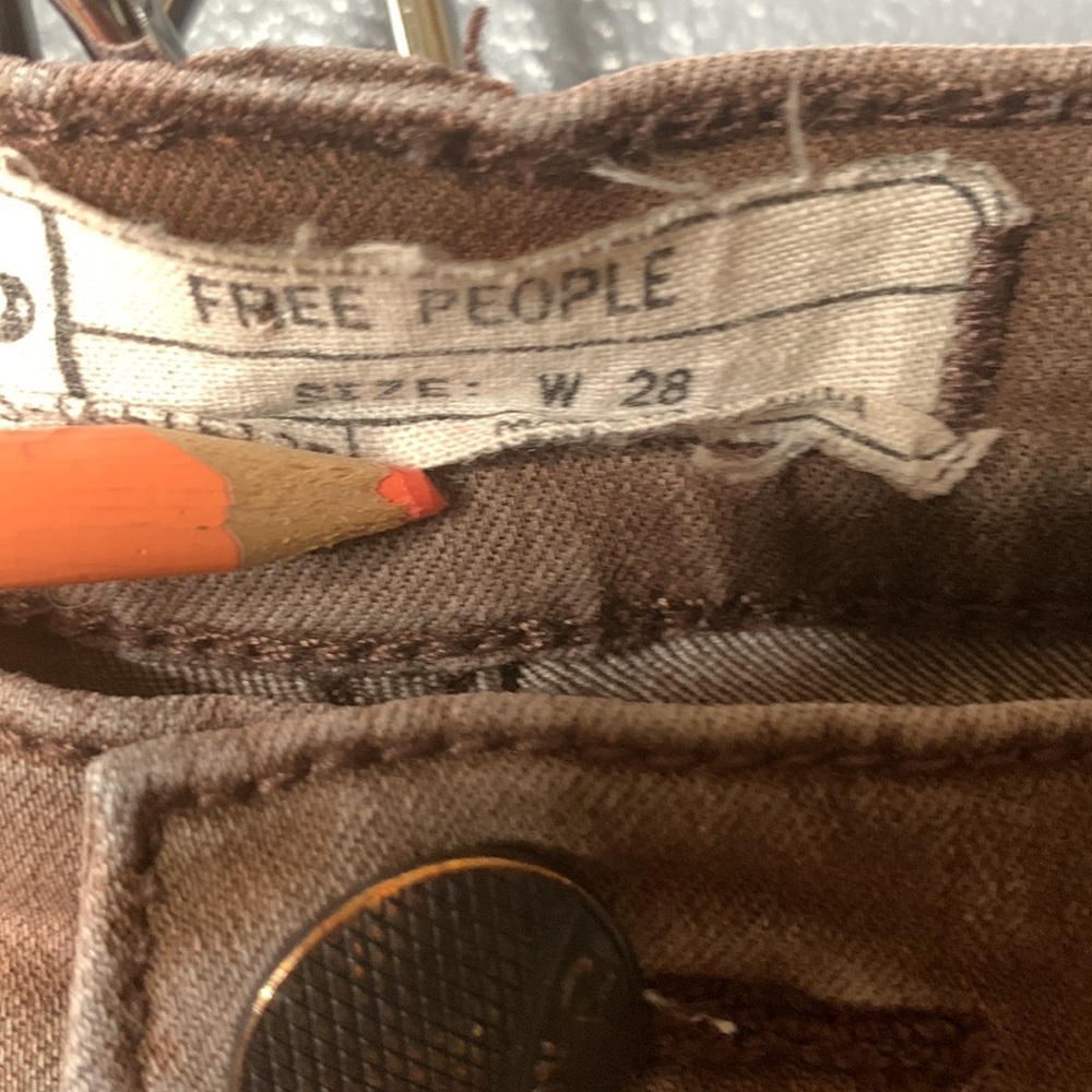 Free People Brown Skinny Denim Jeans Size 28 - Picture 4 of 7